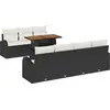 Image de vidaXL Ensemble de canapé de jardin avec mémoire 8 pcs noir poly rotin