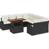 Image de vidaXL Ensemble de canapé de jardin avec mémoire 9 pcs noir poly rotin