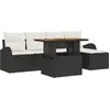 Image de vidaXL Ensemble de canapé de jardin avec mémoire 6 pcs noir poly rotin