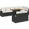 Image de vidaXL Ensemble de canapé de jardin avec mémoire 9 pcs noir poly rotin