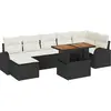 Image de vidaXL Ensemble de canapé de jardin avec mémoire 8 pcs noir poly rotin