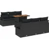 Image de vidaXL Ensemble de canapé de jardin avec mémoire 7 pcs noir poly rotin