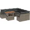 Image de vidaXL Ensemble de canapé de jardin avec mémoire 9 pcs Gris Poly Rattan