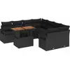 Image de vidaXL Ensemble de canapé de jardin avec mémoire 9 pcs noir poly rotin