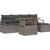 Image de vidaXL Ensemble de canapé de jardin avec mémoire 6 pcs Gris Poly Rattan