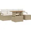 Image de Ensemble de salon de jardin vidaXL, 6 pièces, en résine tressée beige