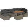 Image de vidaXL Ensemble de canapé de jardin avec mémoire 8 pcs Gris Poly Rattan
