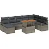 Image de vidaXL Ensemble de canapé de jardin avec mémoire 9 pcs Gris Poly Rattan