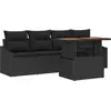 Image de vidaXL Ensemble de canapé de jardin avec mémoire 5 pcs noir poly rotin