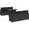 Image de vidaXL Ensemble de canapé de jardin avec mémoire 7 pcs noir poly rotin