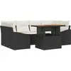 Image de vidaXL Ensemble de canapé de jardin avec mémoire 7 pcs noir poly rotin