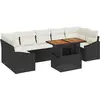 Image de vidaXL Ensemble de canapé de jardin avec coussin avec mémoire 8 pcs noir et beige