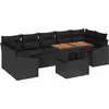 Image de vidaXL Ensemble de canapé de jardin avec coussin avec mémoire 8 pcs noir