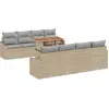 Image de vidaXL Ensemble de canapé de jardin avec mémoire 9 pcs Beige Poly Rattan