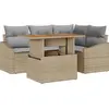 Image de vidaXL Ensemble de canapé de jardin avec mémoire 5 pcs Beige Poly Rattan