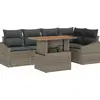 Image de vidaXL Ensemble de canapé de jardin avec mémoire 6 pcs Gris Poly Rattan