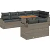 Image de vidaXL Ensemble de canapé de jardin avec mémoire 9 pcs Gris Poly Rattan