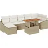 Image de vidaXL Ensemble de canapé de jardin avec mémoire 8 pcs Beige Poly Rattan