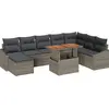 Image de vidaXL Ensemble de canapé de jardin avec mémoire 9 pcs Gris Poly Rattan