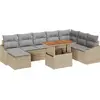Image de vidaXL Ensemble de canapé de jardin avec mémoire 9 pcs Beige Poly Rattan