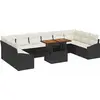 Image de vidaXL Ensemble de canapé de jardin avec mémoire 11 pcs noir poly rotin