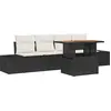Image de vidaXL Ensemble de canapé de jardin avec mémoire 5 pcs noir poly rotin