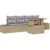 Image de vidaXL Ensemble de canapé de jardin avec mémoire 5 pcs Beige Poly Rattan