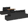 Image de vidaXL Ensemble de canapé de jardin avec mémoire 6 pcs noir poly rotin