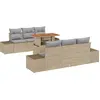 Image de vidaXL Ensemble de canapé de jardin avec mémoire 7 pcs Beige Poly Rattan