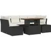 Image de vidaXL Ensemble de canapé de jardin avec mémoire 7 pcs noir poly rotin