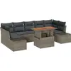 Image de vidaXL Ensemble de canapé de jardin avec mémoire 8 pcs Gris Poly Rattan