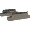 Image de vidaXL Ensemble de canapé de jardin avec mémoire 9 pcs Gris Poly Rattan