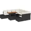 Image de vidaXL Ensemble de canapé de jardin avec mémoire 9 pcs noir poly rotin