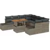 Image de vidaXL Ensemble de canapé de jardin avec mémoire 9 pcs Gris Poly Rattan