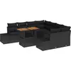 Image de vidaXL Ensemble de canapé de jardin avec mémoire 9 pcs noir poly rotin