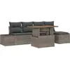 Image de vidaXL Ensemble de canapé de jardin avec mémoire 6 pcs Gris Poly Rattan
