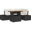 Image de vidaXL Ensemble de canapé de jardin avec mémoire 5 pcs noir poly rotin