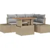 Image de vidaXL Ensemble de canapé de jardin avec mémoire 5 pcs Beige Poly Rattan