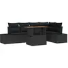 Image de vidaXL Ensemble de canapé de jardin avec mémoire 6 pcs noir poly rotin