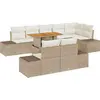 Image de vidaXL Ensemble de canapé de jardin avec mémoire 9 pcs Beige Poly Rattan