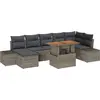 Image de vidaXL Ensemble de canapé de jardin avec mémoire 8 pcs Gris Poly Rattan