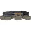 Image de vidaXL Ensemble de canapé de jardin avec mémoire 9 pcs Gris Poly Rattan