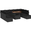 Image de vidaXL Ensemble de canapé de jardin avec mémoire 10 pcs noir poly rotin