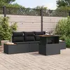 Image de vidaXL Ensemble de canapé de jardin avec mémoire 5 pcs noir poly rotin