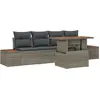 Image de vidaXL Ensemble de canapé de jardin avec mémoire 5 pcs Gris Poly Rattan