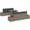 Image de vidaXL Ensemble de canapé de jardin avec mémoire 7 pcs Gris Poly Rattan