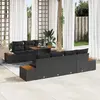 Image de vidaXL Ensemble de canapé de jardin avec mémoire 8 pcs noir poly rotin