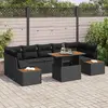 Image de vidaXL Ensemble de canapé de jardin avec mémoire 8 pcs noir poly rotin