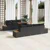 Image de vidaXL Ensemble de canapé de jardin avec mémoire 9 pcs noir poly rotin