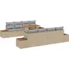 Image de vidaXL Ensemble de canapé de jardin avec coussins avec mémoire 9 pcs Beige Poly Rattan